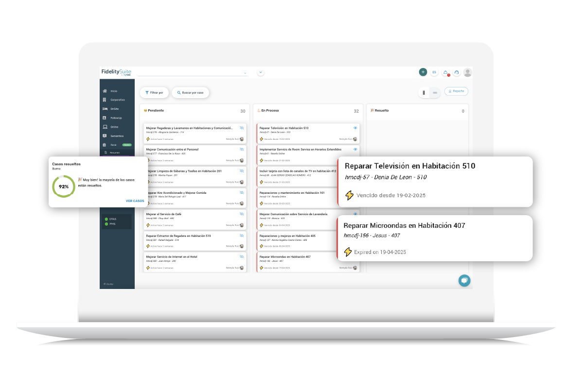 Plataforma Hotelera de Guest Experience para crear casos con inteligencia artificial como un gestor de casos
